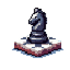 Minimal Pixel Chess Set &ndash; 8-Bit Style Black and White Retro Chess Pieces as Cute Low-Resolution Stickers for Digital and Print Use