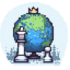 Minimal Pixel Chess Set &ndash; 8-Bit Style Black and White Retro Chess Pieces as Cute Low-Resolution Stickers for Digital and Print Use