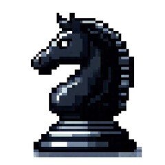 Minimal Pixel Chess Set &ndash; 8-Bit Style Black and White Retro Chess Pieces as Cute Low-Resolution Stickers for Digital and Print Use