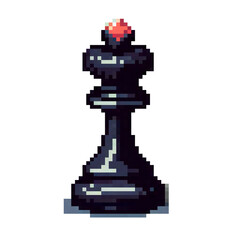 Minimal Pixel Chess Set &ndash; 8-Bit Style Black and White Retro Chess Pieces as Cute Low-Resolution Stickers for Digital and Print Use