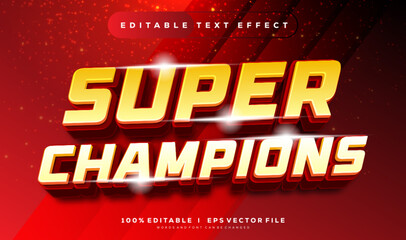 Fototapeta premium super champions vector text effect with modern style design
