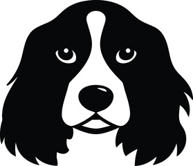 English Springer Spaniel head silhouette with long wavy ears, soft muzzle, and focused gaze profile