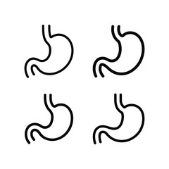 Fototapeta premium Stomach Icon Set Human Body Line and Flat Vector Symbols with Editable Stroke
