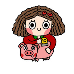 Obraz premium child saving money