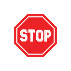 Traffic Stop Sign board vector illustration on transparent background.