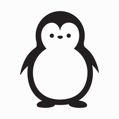 Obraz premium Cute Black and White Penguin Silhouette
