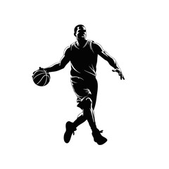vector image of a basketball player's skill silhouette on a white background