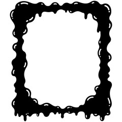 Dripping Ink Halloween Border Frame Vector Illustration