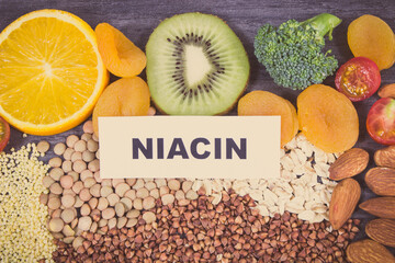 Healthy nutritious food as source natural niacin, other vitamins or minerals and dietary fiber