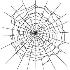 Spider Web Vector Silhouettes on White Background