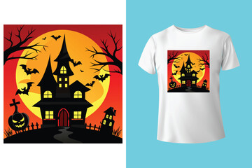halloween t shirt design template on transparent background