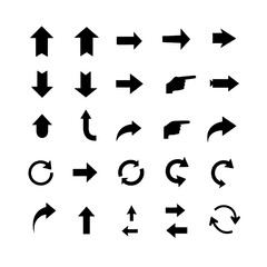 vector image of a silhouette of an arrow direction set on a white background
