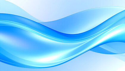 Fototapeta premium Modern abstract background with glowing blue holographic waves.