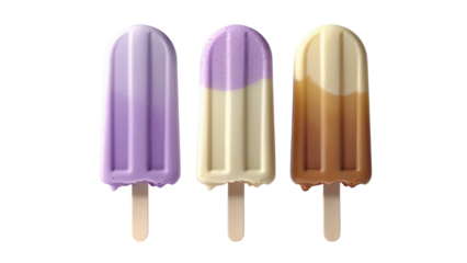 3d purple white chocolate cola icecream popsicle stick transparentbackground cutout grape milk