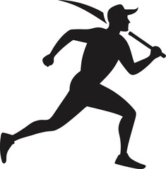 baseball player silhouette vector