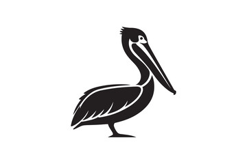 Pelican Silhouette Vector Illustration Tropical Pelican Vector Silhouette