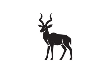Antelope Silhouette Vector Graphic Design Minimalist Antelope Silhouette Art