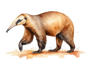 Long-Nosed Giant Anteater Standing Tall – Cute Wildlife Mammal Isolated on White