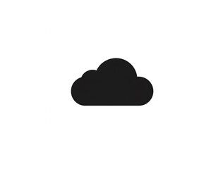 Solid black cloud icon with no outline, flat style on white background
