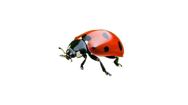 Ladybug on white background, PNG