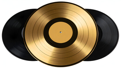 Textured black vinyl record showing circular lines and retro charm.