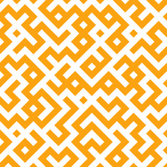 Seamless maze pattern with geometric lines. Repeating tiles labyrinth puzzle game background vector art.