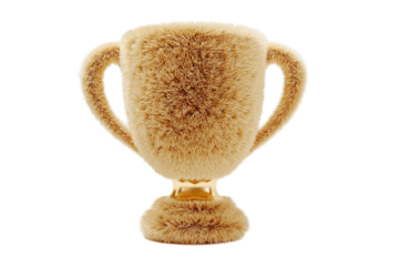 Golden trophy isolated on white background is a symbol of success and achievement