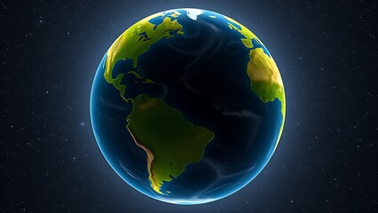 Earth globe floating in starry space, representing our planet's beauty and vastness.