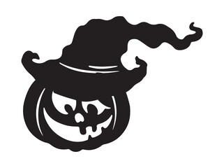 Witch Hat Scary Face Halloween Pumpkin