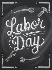 Handwritten Chalk Style Labor Day Typography