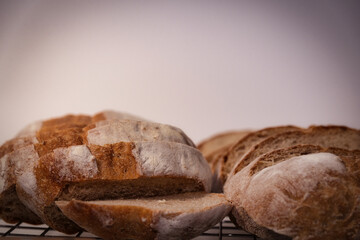 Freshly Baked Bread with Crusty Exterior and Soft Interior