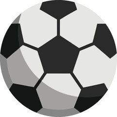 Soccer Ball Icon, a clean, flat-style soccer ball icon with black and white panels, isolated on a transparent background, vector style.