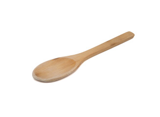 Classic Wooden Spoon on White Background