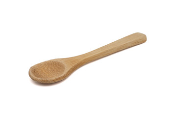 Small Wooden Spoon Isolated on White Background