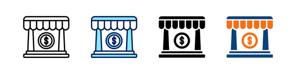 Retail All In One Icon Multi Styles Vector Set