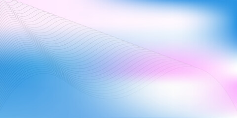 Abstract blue gradient background with shining lines waves. Minimalist background for banner, poster, cover, brochure, flyer, website