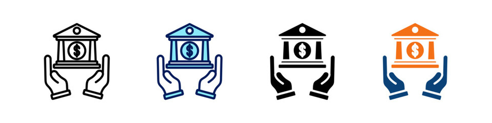 Saving All In One Icon Multi Styles Vector Set