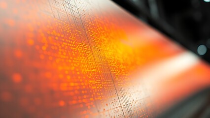 Abstract metal surface with glowing orange texture, reflecting industrial innovation.