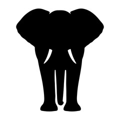 Elephant silhouette front view 1