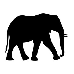 Elephant silhouette walking view 1