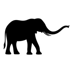 Obraz premium Elephant silhouette with its trunk stretched out