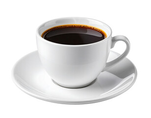 3D Realistic White Coffee Cup with Saucer and Steam, Isolated on Transparent Background (2)