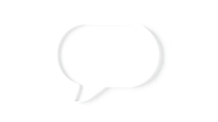 Abstract communication concept featuring an empty speech bubble on a white background.
