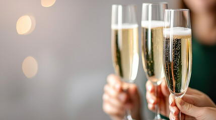 Cheers to success with sparkling drinks in elegant glasses
