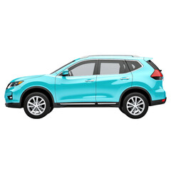 Isolated transparent png background of a modern suv in a bright environment captured from the side for enhanced visibility and design appeal