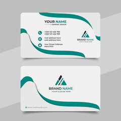 Creative modern green business card design  name card corporate visiting card and simple clean template vector design