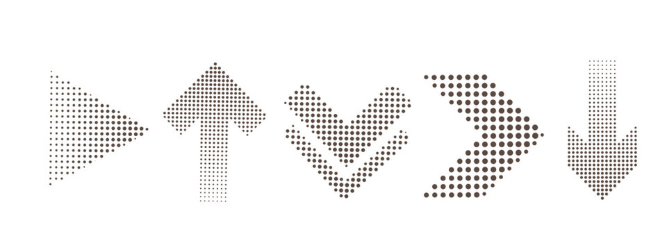 Halftone arrow symbol vector illustration