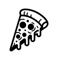 A black and white pizza slice
