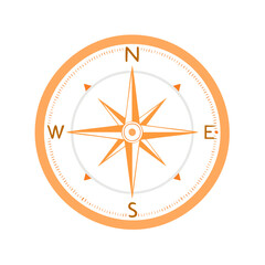 Directional Compass Graphic Illustration with North East South West, Navigation Symbol