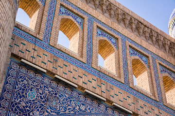 Ornate Mosaic Windows in Khiva, Uzbekistan. Architectural Detail of Islamic Design